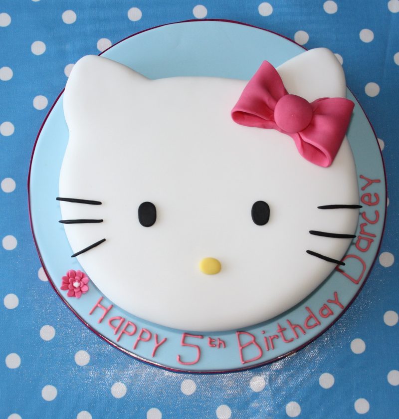 How to make a hello Kitty Birthday cake from a square cake. Madiera works best