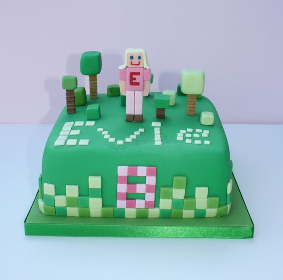 Easy to make Minecraft cake.