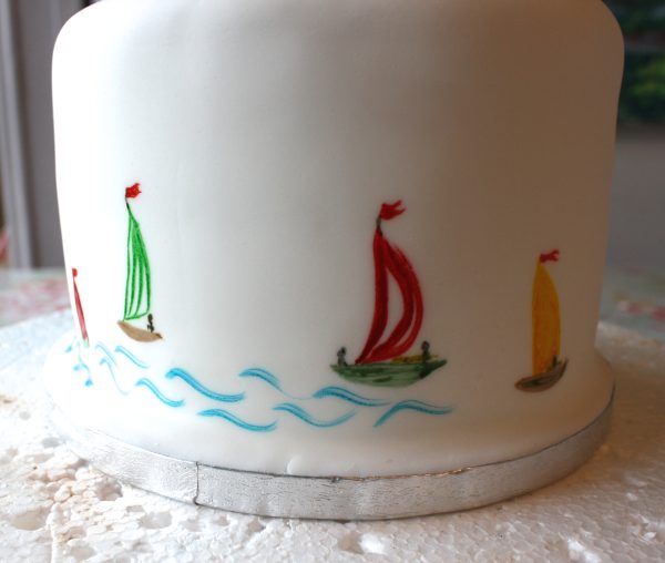 Grandad Colin's painted boat cake