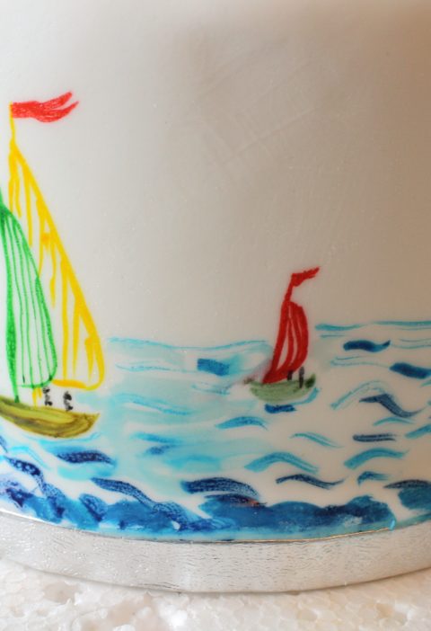 Grandad Colin's painted boat cake