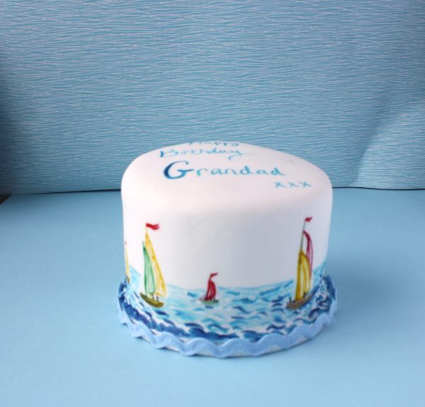 Grandad Colin's painted boat cake