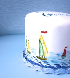 Grandad Colin's painted boat cake 