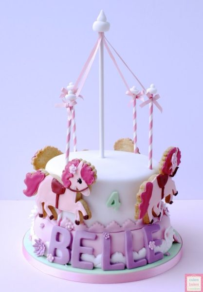 Whirling wonder: A carousel-themed birthday cake in motion