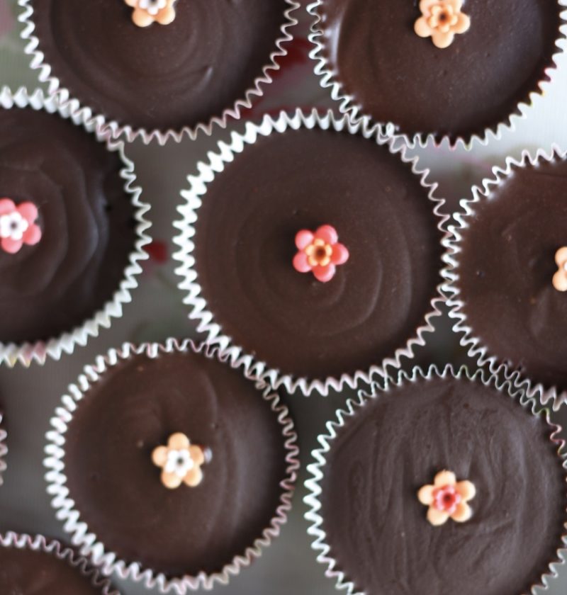 Chocolate ganache cupcakes