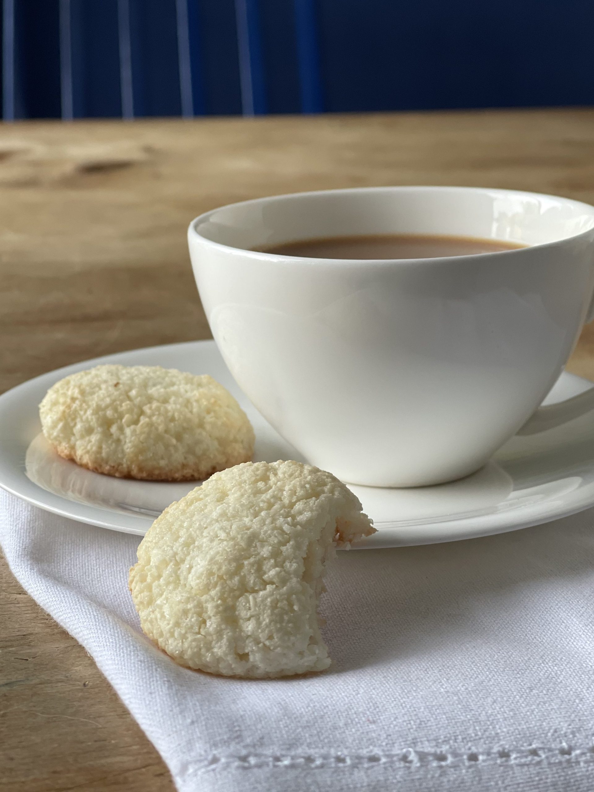 plate of coconut macaroons ready to devour