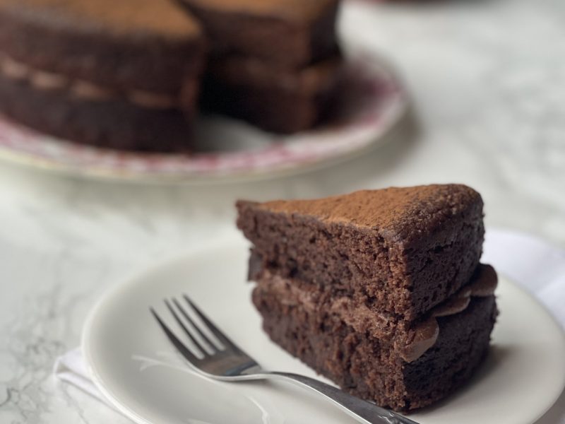 Moist and rich Vegan chocolate victoria sponge cake recipe