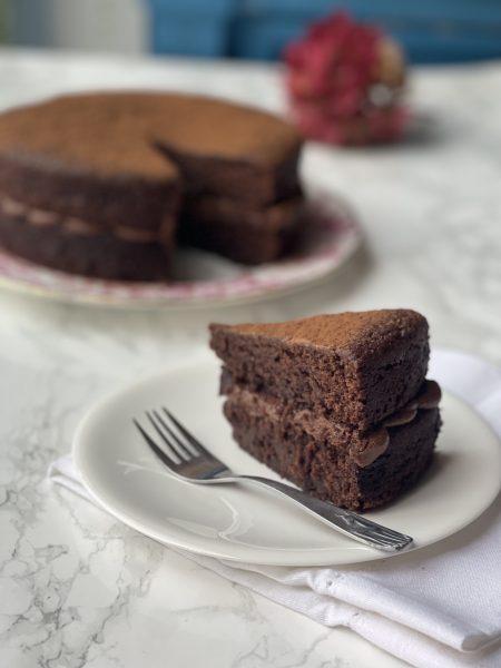 Moist and rich Vegan chocolate victoria sponge cake recipe 