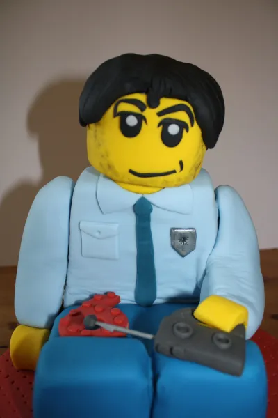 Lego man cake