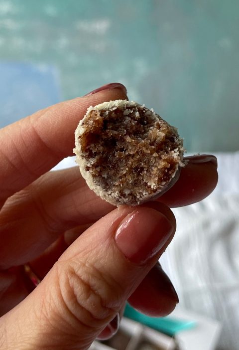 Power balls made with dried fruit and nuts. The ulitmate healthy treat