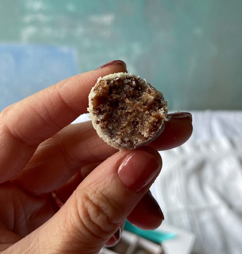 Power balls made with dried fruit and nuts. The ulitmate healthy treat