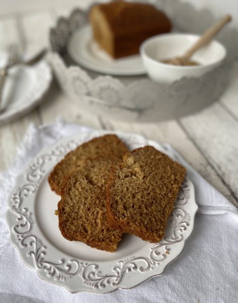 Grandma’s traditional homemade honey cake baked in a loaf tin